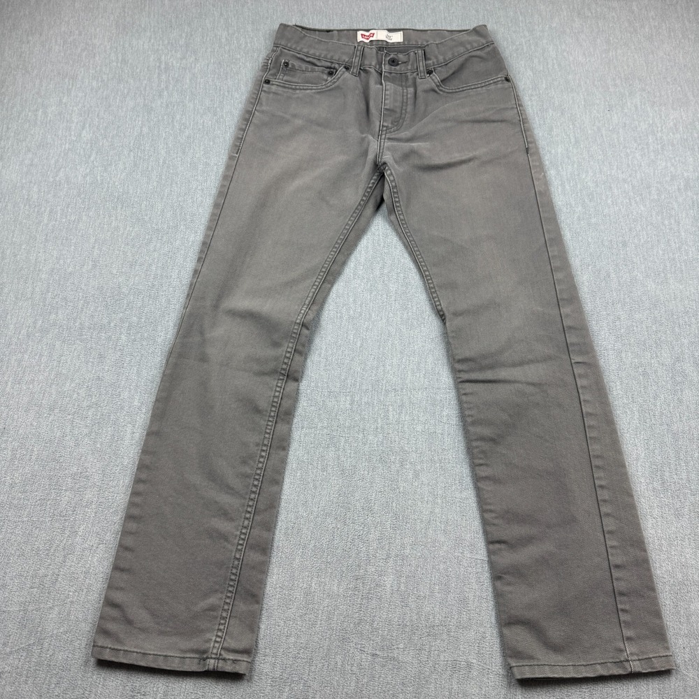 Levis 511 Pants Youth Boys 18 Reg 29X29 Gray Stretch Slim Straight Leg Denim